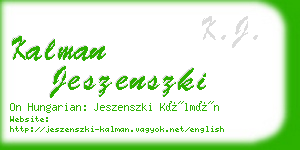 kalman jeszenszki business card